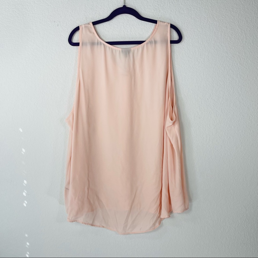 Torrid Peach Pleated Georgette Sleeveless Blouse Tank Top Plus Size 5X - Picture 7 of 13